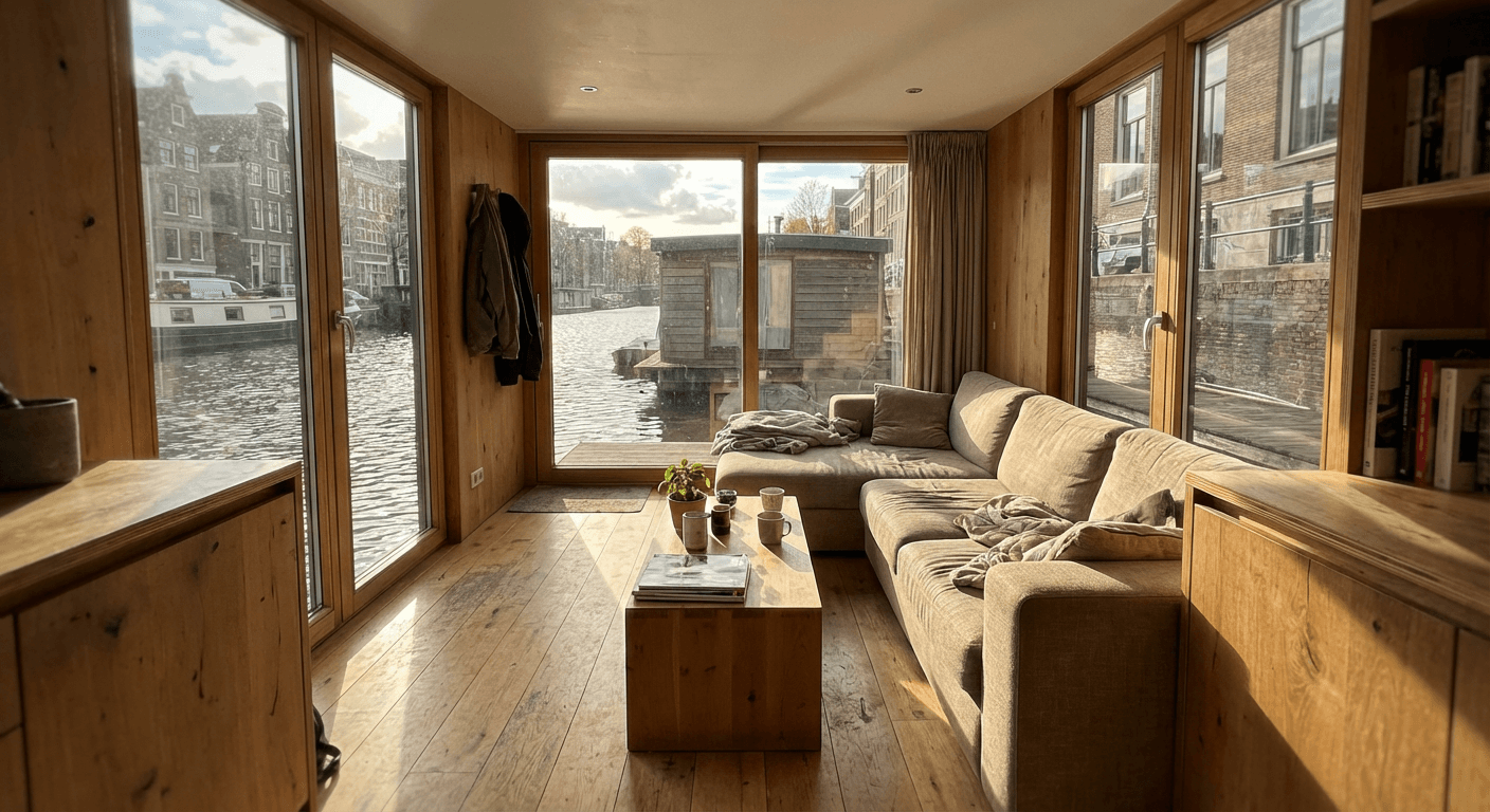Modern Houseboat on Amstel